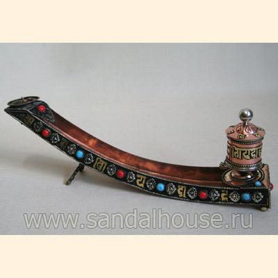 Купить Подставка под благовония DSCN1232 с молитвенным барабаном 32cm. Интернет-магазин