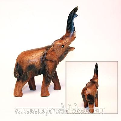 E1 Слон-свисток хобот вверх из дерева  L=11см