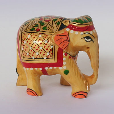 Фигурка СЛОН расписной, дерево, h=6см L=7см, Индия ETI4240