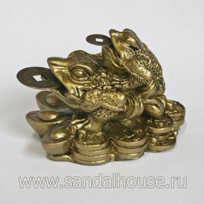 Жаба F320 на жабе на монетах h~6sm под бронзу 
