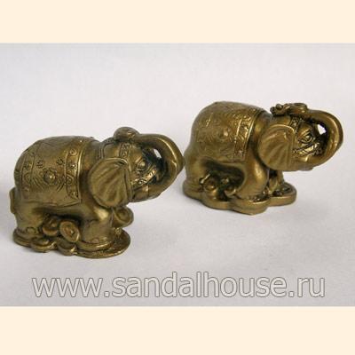Набор Два слоника F322  h=4см под бронзу 