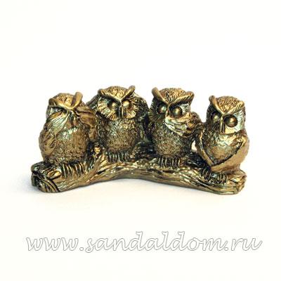 Четыре совы F337 h~6sm под бронзу 