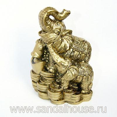 Два слоника на деньгах h~10cm 