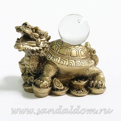 Дракон-черепаха F490C h~7sm cо стеклян. шаром
