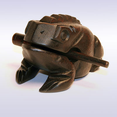 Жаба F5-02 из дерева 5'' квакающая ТЕМНАЯ