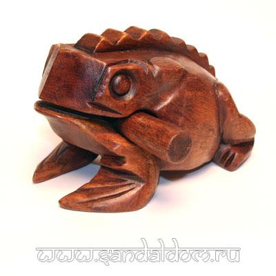 Жаба F8-02 из дерева 8 квакающая ТЕМНАЯ