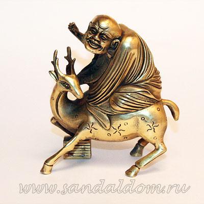 Бессмертный FD21 старец на олене 14*12 см бронза