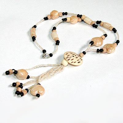 FJN0304  Колье стеклярус, L=35см