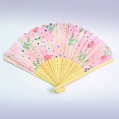 Веер бамбук+шёлк 23см