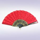 Веер для испанских танцев (красный с чёрным) 23cm
