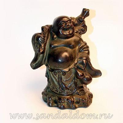 Хотей FL20R с мешком и тыквой горлянкой h~15cm L~11cm бронза