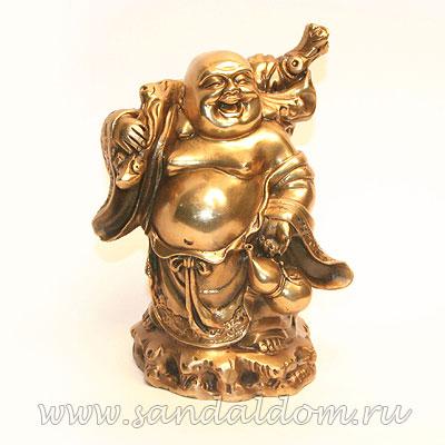 Хотей FL20Y с мешком и тыквой горлянкой h~16cm L~12cm бронза