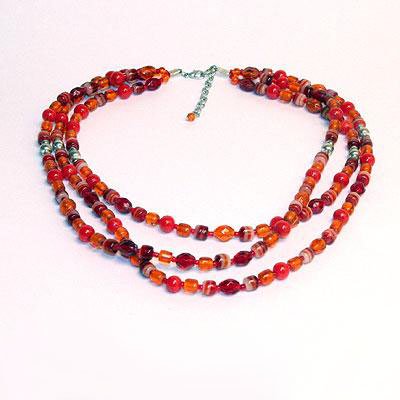 FNC0278  Колье стеклярус, L=26см