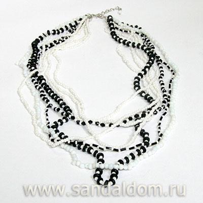 FNC0320  Колье стеклярус, L=30см