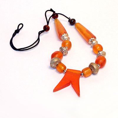 FNR0020  Колье металл, пластик, L=26см