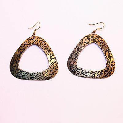 FRM0215 Серьги латунь, h=6см