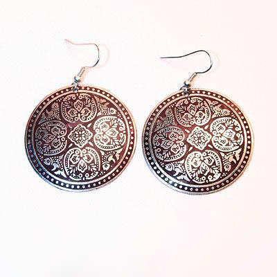 FRM0220 Серьги латунь, h=6см