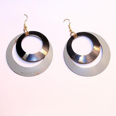 FRM0227 Серьги латунь, эмаль, h=7см