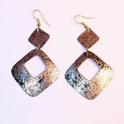 FRM0230 Серьги латунь, h=7см