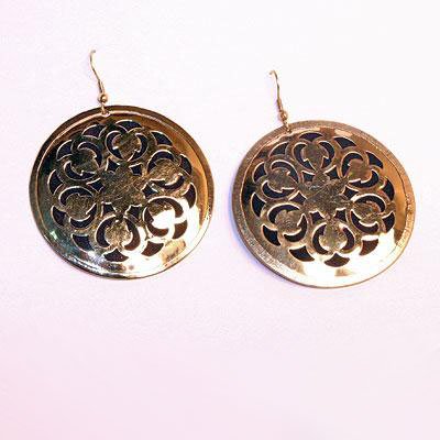 FRM0235 Серьги латунь, h=6см