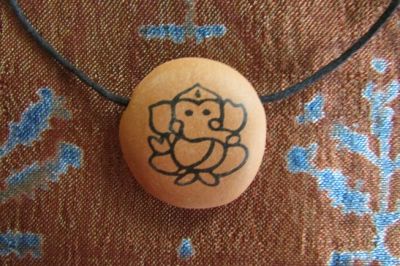 Подвеска-Амулет "Ганеш" глина, 27 мм. ручная работа