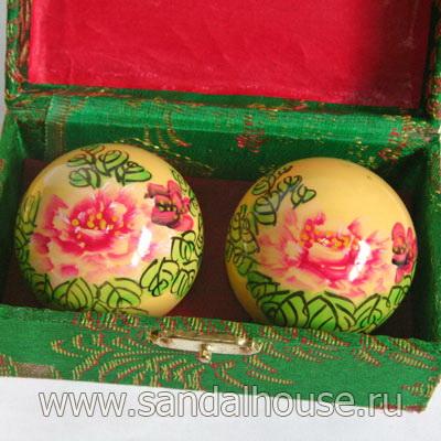 J0006-01 - Шары Здоровья поющие d=50mm Пионы ручная роспись