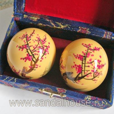 J0006-15 - Шары Здоровья поющие d=50mm Сакура ручная роспись