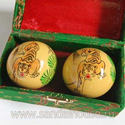 J0006-22 - Шары Здоровья поющие d=50mm Тигр ручная роспись