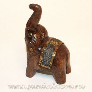 Слон резной JDP541-4 Слон h~11cm деревянный с инкрустацией