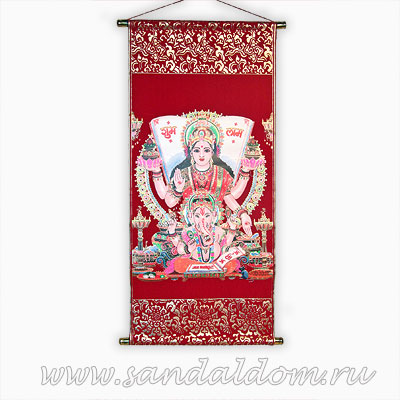 Свиток Фэн-Шуй /20*40см/ Лакшми и Ганеш