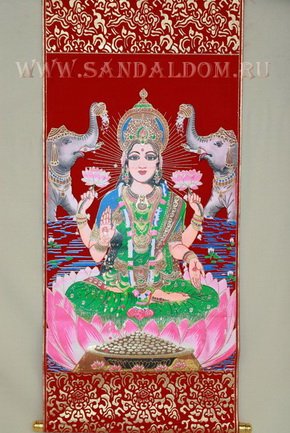 Свиток Фэн-Шуй /шир. 40см/ Лакшми и слоны