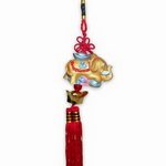 Подвеска Узел удачи жёлтый слоник с деньгой