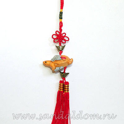 Подвеска Фен-Шуй черепаха с деньгой, (под золото)