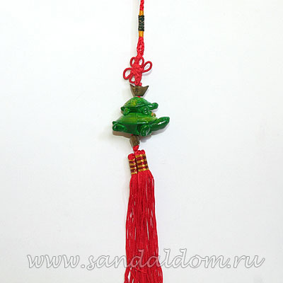 Подвеска Фен-Шуй Черепаха на черепахе (зеленая)