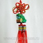 Подвеска Узел удачи зеленая жаба