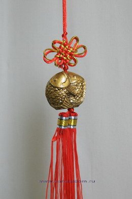 Подвеска Узел удачи Карп под бронзу