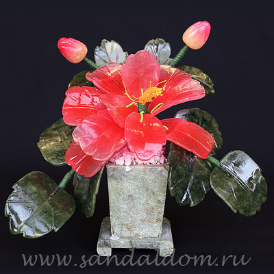 Цветок Фен-Шуй керамика-стекло  h~23sm