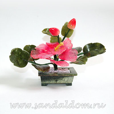 Цветок Фен-Шуй керамика-стекло  h~14sm