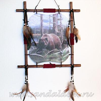 Ловушка снов квадратная 35*40 Три медведя ― Сандаловый Дом СПб - Интернет-магазин