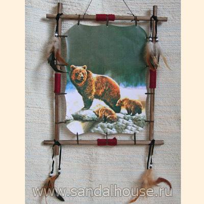 Ловушка снов квадратная 40*50 МЕДВЕДЬ ― Сандаловый Дом СПб - Интернет-магазин