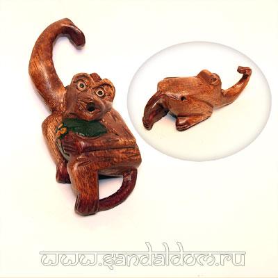 M1 Обезьяна-свисток из дерева h=15см