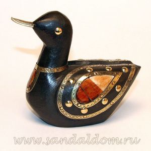MR1006 Деревянная утка с инкрустацией h~12cm статуэтка