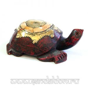 MR3827-4 Черепаха дерево, отделка латунь, кость. L=12cm