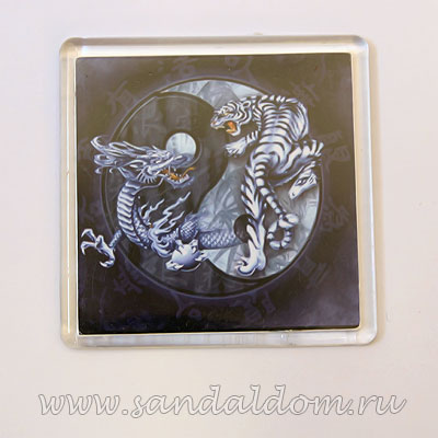Магнит Фен-Шуй квадрат NEM-13 ДРАКОН И ТИГР