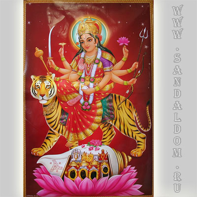 Постер 49*57см ДУРГА НА ТИГРЕ POST006