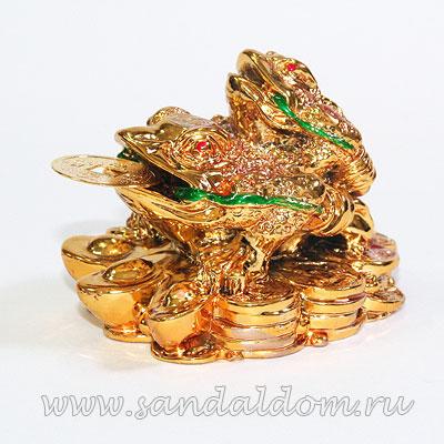 Две жабы Q0188 богатства h~6sm под золото (мин 3шт)