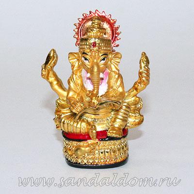 Ганеш с книгой Q0230 под золото h-7,5cm (мин 3шт)