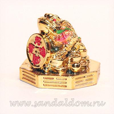 Жаба с большой монетой Q0233 h=5см под золото (мин 2шт)