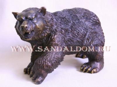 Медведь QT27389MR статуэтка l=38cm h=20 бронза