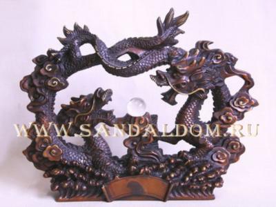 Драконы QT28435MR с хрустал жемчужиной  h~23sm бронза